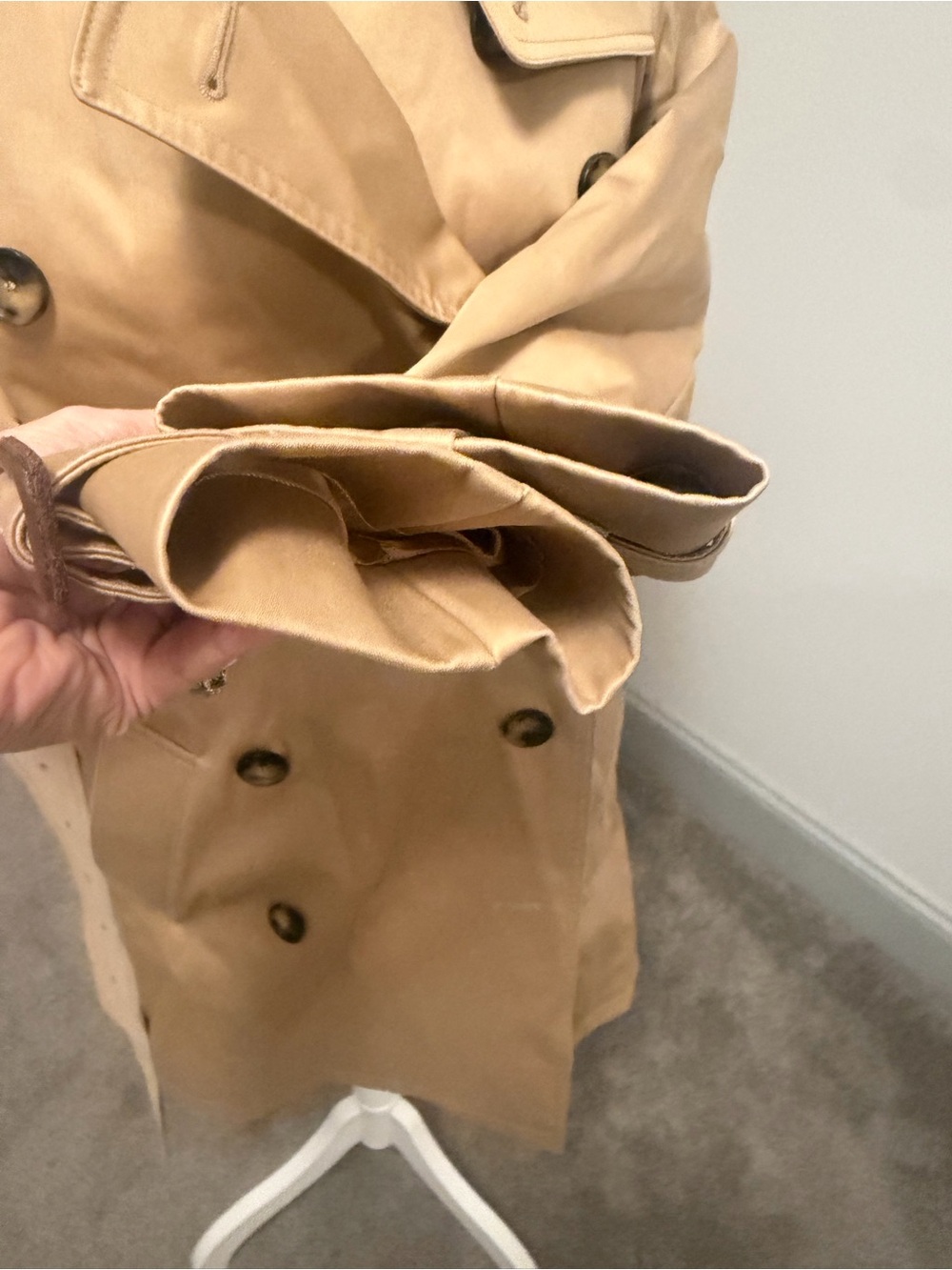 Burberry London Kensington Honey Beige Trench Coat Detachable Wool Liner Fit S/2 - Picture 6 of 16